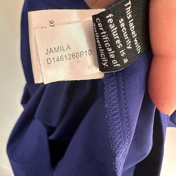 Diane Von Furstenberg Blue Jamila Ruched Dress Womens Size 0 Cap Sleeve DVF - Picture 13 of 16